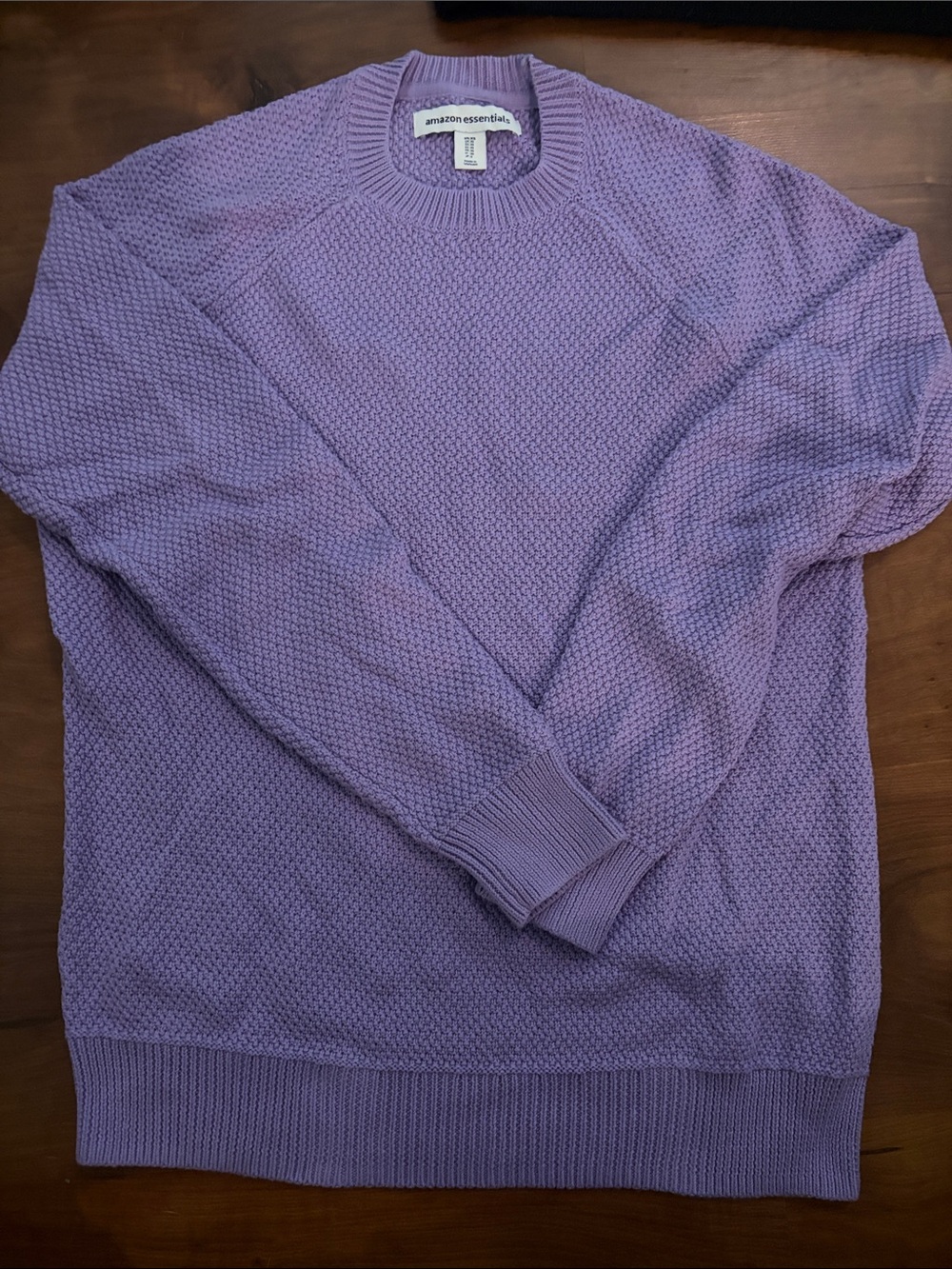 Amazon Essentials Men’s Lavender Textured Crewneck Sweater